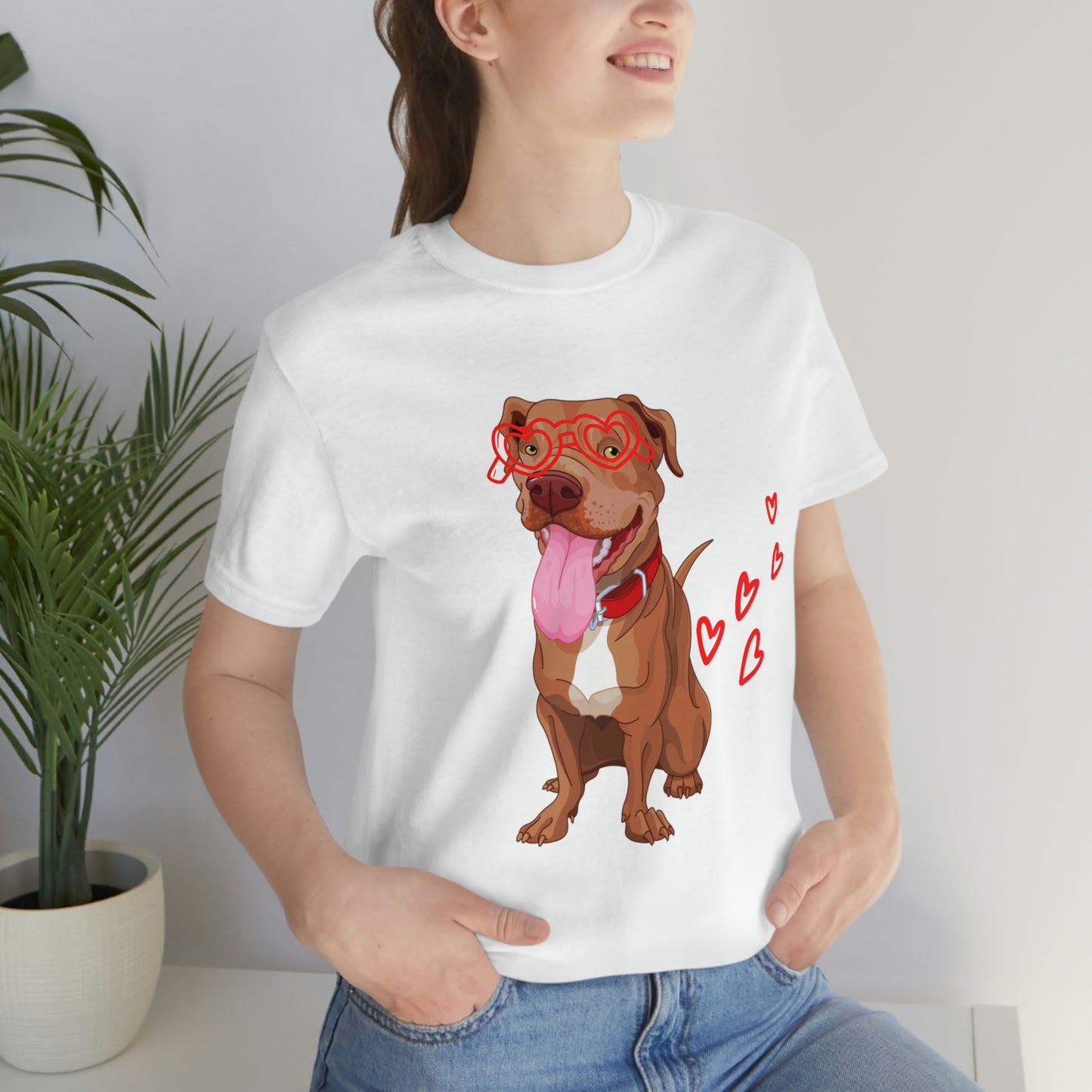 Valentines Day pitbull  Short Sleeve Tee